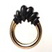 Ring, Gold, carved black jade