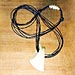 Carved Jade Necklace, Carved yellow jade, carved bone clasp, leather