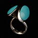 Ring, 18k white gold, turquoise