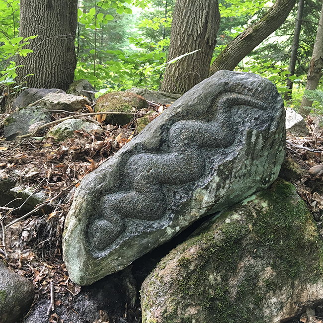 Simon Muscat Stone Sculpture: Black Hybla Snake